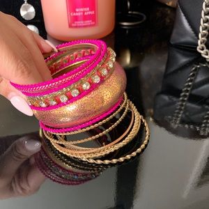 Pink & Gold Bangle Set!